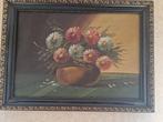 Handgeschilderd bloemstilleven in lijst, Antiek en Kunst, Kunst | Schilderijen | Klassiek, Ophalen