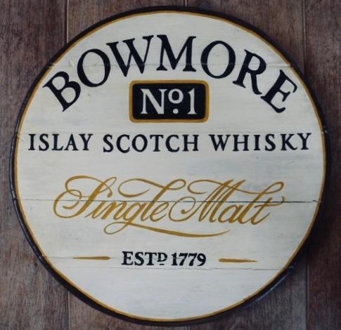 Handgeschilderd pubbord / Schotse whisky / Bowmore / whiskey, Verzamelen, Merken en Reclamevoorwerpen, Nieuw, Reclamebord, Ophalen of Verzenden