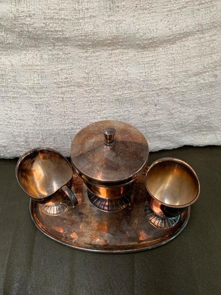 DE Setje, Suiker en Melk Potje, Antiek en Kunst, Antiek | Goud en Zilver, Zilver, Ophalen of Verzenden