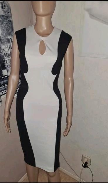 Jane norman jurk avondjurk zwart wit lang maat xs, Kleding | Dames, Jurken, Zo goed als nieuw, Maat 34 (XS) of kleiner, Wit, Onder de knie