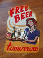 mooi groot wandbord free beer tomorrow, Ophalen of Verzenden