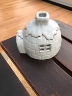 Kerstversiering waxinelichthouder iglo wit met goud, Diversen, Kerst, Ophalen of Verzenden, Zo goed als nieuw