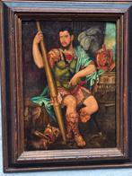 Antiek schilderij op paneel, Ophalen of Verzenden