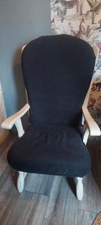 Ouderwetse stoel met zwarte bekleding, Ophalen, Gebruikt, Zwart, Vintage