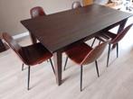 Eettafel en stoelen, Huis en Inrichting, Tafels | Eettafels, Ophalen, Gebruikt, 200 cm of meer, 50 tot 100 cm