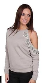 Josh V Perla sweater L-Xl  ash grey one schouder trui, Maat 46/48 (XL) of groter, Ophalen of Verzenden, Zo goed als nieuw, Josh V