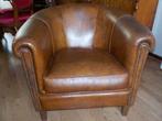 Zeer mooie compacte vintage schapenleren fauteuil, Huis en Inrichting, Fauteuils, Gebruikt, Leer, 75 tot 100 cm, 50 tot 75 cm