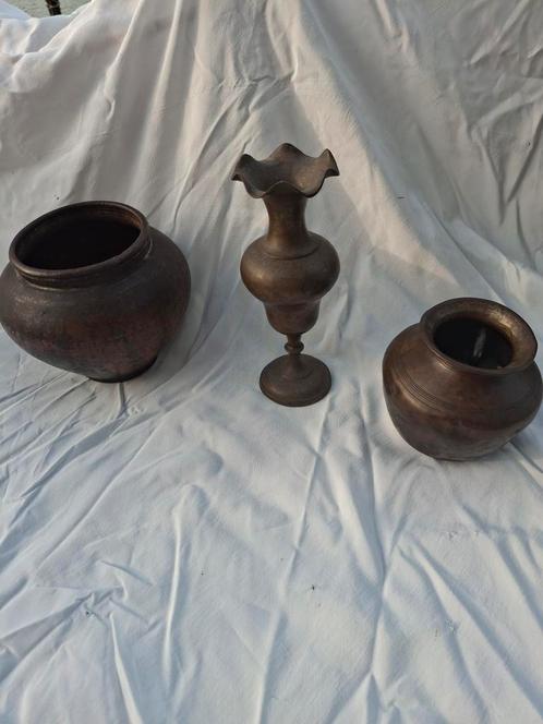 Koperen Kandelaars, Potten & Aardewerk Pot, Antiek en Kunst, Antiek | Koper en Brons, Koper, Ophalen of Verzenden