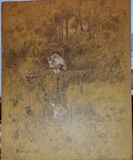 Bijzondere tekening Pieter de Regt "Vogelverschrikker", Antiek en Kunst, Ophalen