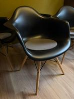 4 zwarte design stoelen (Vitra Eames DAW replica), Huis en Inrichting, Stoelen, Ophalen, Zwart, Zo goed als nieuw, Vier