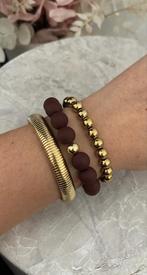 Beads Armband | Burgundy, Bruin, Kunststof of Plastic, Nieuw, Ophalen of Verzenden