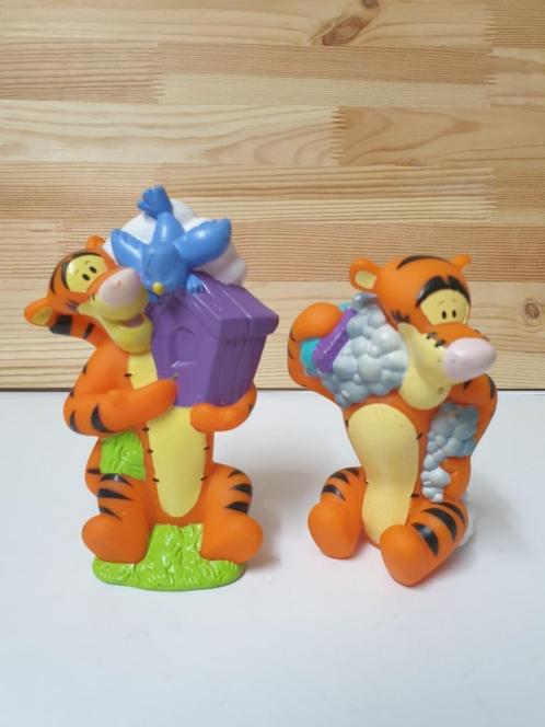 Disney - 2 figuurtjes - Tijger/Tiger (Poeh / Pooh), Verzamelen, Disney, Gebruikt, Beeldje of Figuurtje, Winnie de Poeh of vrienden