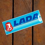 Emaille Schild LADA Auto Dealer Reclamebord Vintage DDR Era, Verzenden, Gebruikt, Reclamebord