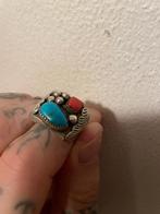 Turquoise Nevada Navajo Ring 925, Sieraden, Tassen en Uiterlijk, Ringen, Gebruikt, 19 tot 20, Ophalen of Verzenden, Dame of Heer