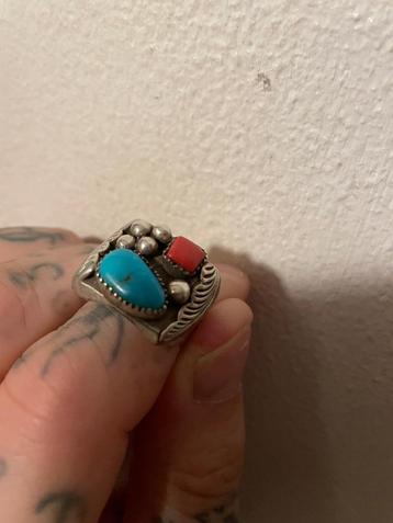 Turquoise Nevada Navajo Ring 925 beschikbaar voor biedingen