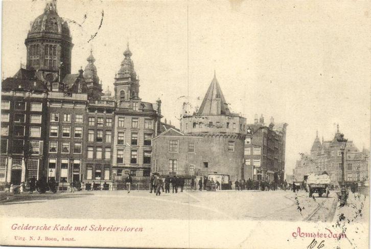 Geldersche Kade met Schreierstoren - Amsterdam - 1903 gelope, Verzamelen, Ansichtkaarten | Nederland, Ongelopen, Noord-Holland
