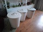 3 witte ikea emmers / prullenbakken knodd 40 l, Huis en Inrichting, Woonaccessoires | Prullenbakken, Ophalen, Gebruikt, Metaal