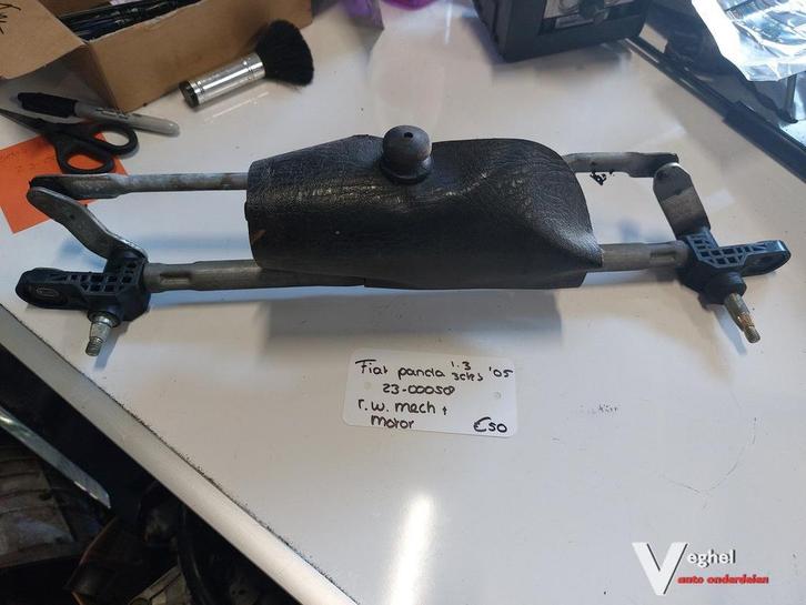 Fiat Panda 5drs 1.3B Ruitenwissermechanisme met motor '05, Auto-onderdelen, Ruiten en Toebehoren, Gebruikt, Ophalen of Verzenden