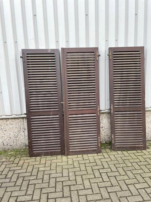 Set van 8 massieve meranti louvreluiken of raamluiken, Doe-het-zelf en Verbouw, Deuren en Horren, Zo goed als nieuw, Overige typen