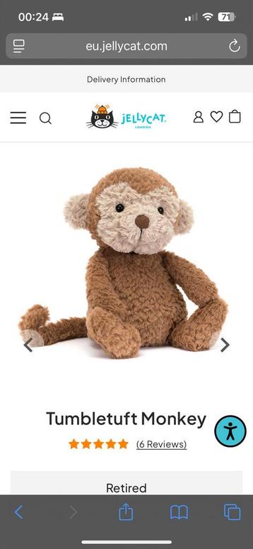 GEZOCHT! help! Jellycat tumbletuft monkey beschikbaar voor biedingen