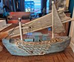 Decoratieve Houten Boot met Zeil, Huis en Inrichting, Woonaccessoires | Overige, Ophalen of Verzenden, Zo goed als nieuw