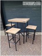 Barkruk zwarte steigerbuis met steigerhout, NIEUW!, 5 krukken of meer, Nieuw, Ophalen of Verzenden, Hoeves 3 in Schijndel