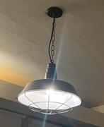 Industriële Hanglamp Grijs, Huis en Inrichting, Lampen | Hanglampen, Ophalen of Verzenden, Gebruikt, Metaal, Minder dan 50 cm
