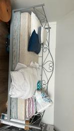 Bed zonder matras 90x200, Ophalen, 90 cm, Eenpersoons, Wit