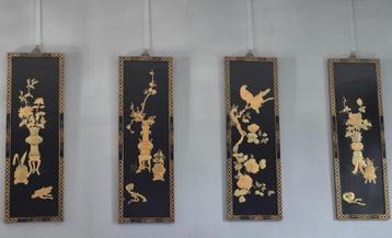 4  wandpanelen 90 x 30 cm met parelmoer afbeeldingen beschikbaar voor biedingen