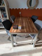 Eettafel met 4 stoelen, Huis en Inrichting, Tafels | Eettafels, Ophalen, Gebruikt, Rechthoekig, 50 tot 100 cm