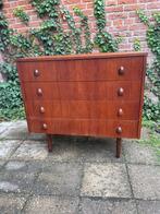 Vintage 4-ladenkast met teakhouten greepjes, Ophalen, O, O, 50 tot 100 cm