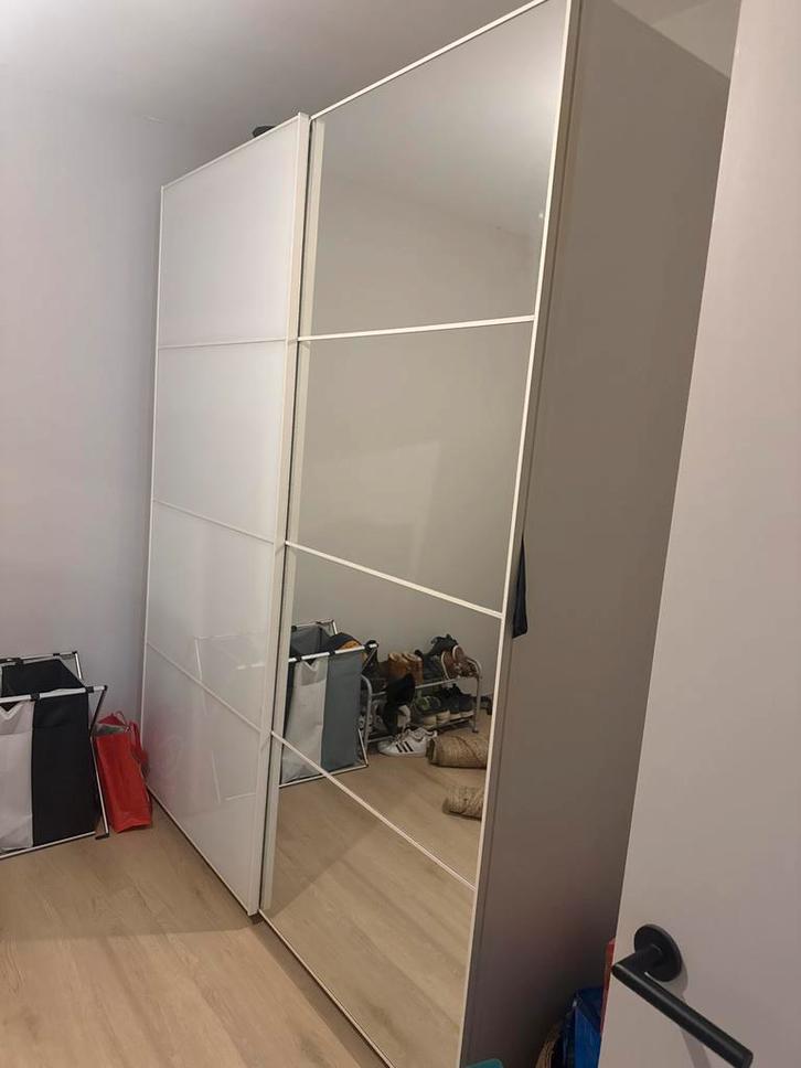 IKEA PAX Schuifdeuren - Spiegel & Melkglas, Huis en Inrichting, Kasten | Kledingkasten, Gebruikt, 200 cm of meer, 50 tot 100 cm