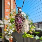 tidal flow - Handgemaakte ketting met lepidoliet en larimar., Sieraden, Tassen en Uiterlijk, Kettingen, Overige materialen, Bruin