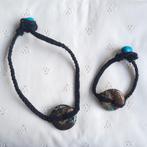 Vintage Tibetaanse turquoise donut ketting + armband, Overige materialen, Zo goed als nieuw, Nvt, Met edelsteen