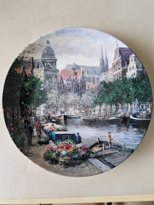 Sier wandbord van A'-dam Bloemengracht met certificaat, Antiek en Kunst, Antiek | Wandborden en Tegels, Ophalen of Verzenden