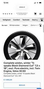 Winterbanden en Velgen Volvo XC40 18 inch Diamond Cut, Ophalen, 18 inch, Gebruikt, Banden en Velgen