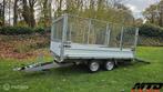 TWINTRAILER 3500kg kipper machinetransporter met loofrekken, Gebruikt