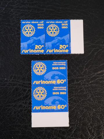 Suriname Postzegels Rotary International 1905-1980 beschikbaar voor biedingen