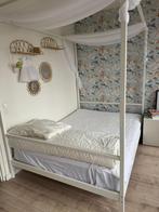 VITARNA Hemelbed - met lattenbodem zonder matras, Ophalen, Wit, 140 cm, Zo goed als nieuw