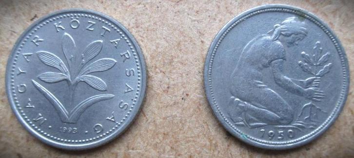 Munten~1950 en 1993~Pfennig en Hongaarse Forint, Postzegels en Munten, Munten | Europa | Niet-Euromunten, Losse munt, Hongarije