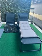 Inklapbaar ligbed 2 stuks (zo goed als nieuw, met bon), Tuin en Terras, Ligbedden, Ophalen, Zo goed als nieuw, Aluminium, Inklapbaar