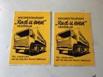 2 stickers Wegrestaurant “Rust u even” Heeswijk, Verzenden, Zo goed als nieuw