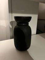 Grote vaas van hout zwart 35 x 17 cm, Huis en Inrichting, Woonaccessoires | Vazen, Minder dan 50 cm, Overige materialen, Ophalen of Verzenden