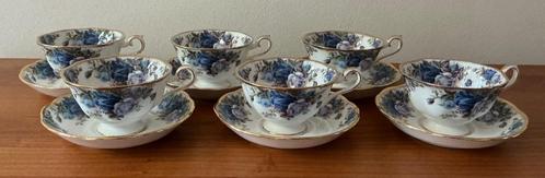 6 kop en schotels thee, Royal Albert Moonlight Rose 1987, Antiek en Kunst, Antiek | Servies los, Ophalen of Verzenden
