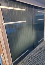 Hardhouten garage deuren + schuttingdeur, Doe-het-zelf en Verbouw, Deuren en Horren, Ophalen, Gebruikt, 120 cm of meer, Buitendeur