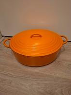 Le creuset vintage vulcanic 35 cm pan, Ophalen of Verzenden, Zo goed als nieuw, Gietijzer, Koekenpan of Braadpan
