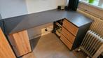 Mooi hoekbureau met lades, open planken en links een kastje, Huis en Inrichting, Bureaus, Ophalen