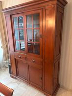 Houten buffetkast met glas en lades, Huis en Inrichting, Kasten | Buffetkasten, Ophalen, Zo goed als nieuw, Met lade(s), 150 tot 200 cm