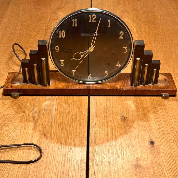 Art Deco - Amsterdamse school tafelklok, Antiek en Kunst, Curiosa en Brocante, Ophalen of Verzenden