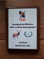 Schild Indië en Nieuw - Guineagangers, Verzamelen, Militaria | Algemeen, Ophalen of Verzenden, Landmacht, Nederland, Overige typen